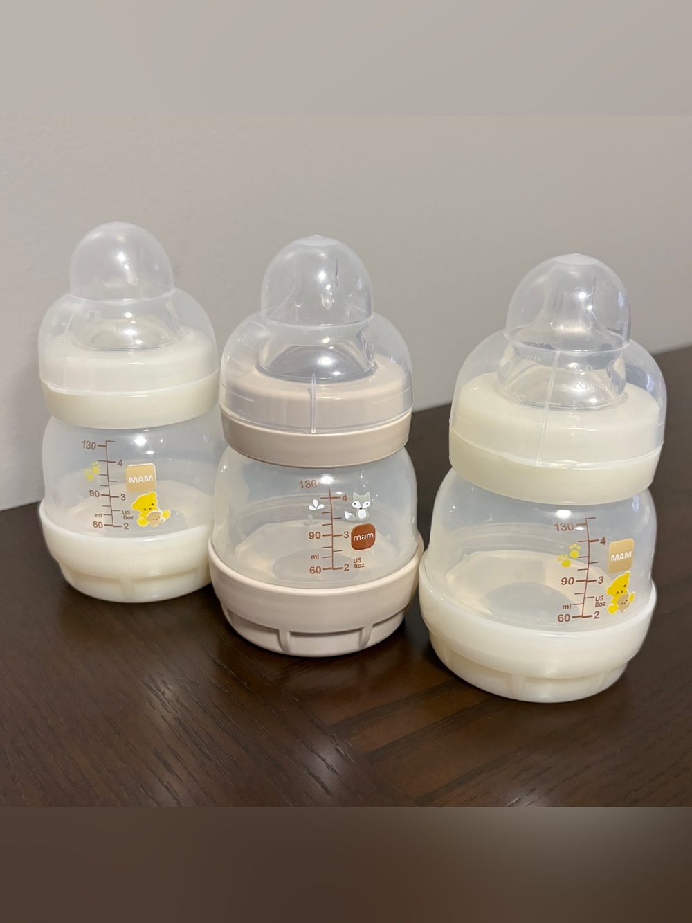 MAM 4.5oz Easy Start Anti-Colic+ Wide Neck Vented Baby Bottle - Set of 3
